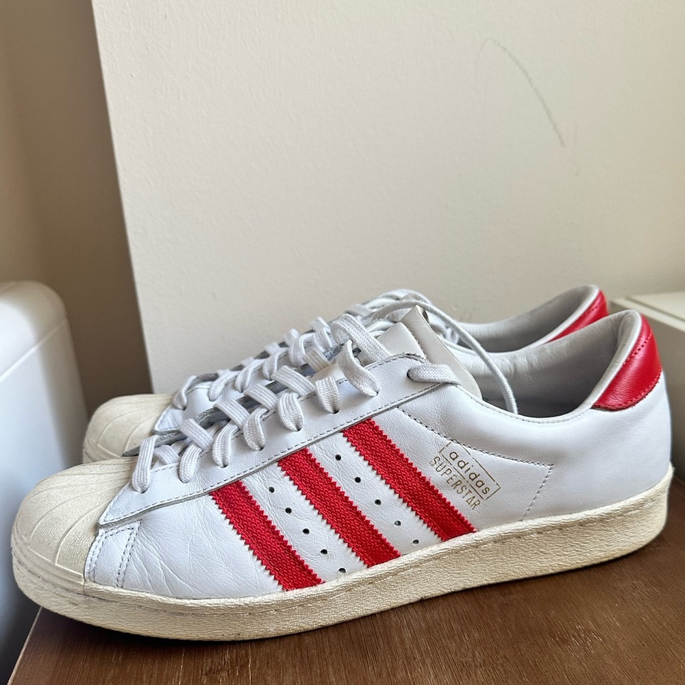 Adidas Superstar White/Red Size 11